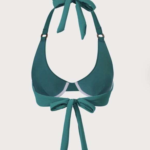 BERLOOK Green Underwire Halter Bikini Top ONLY 34 - Picture 8 of 10